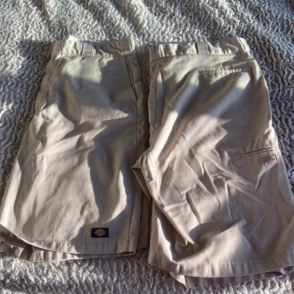 Pair of CREAM Dickies Loose Fit shorts. Discontinued color! Size 40